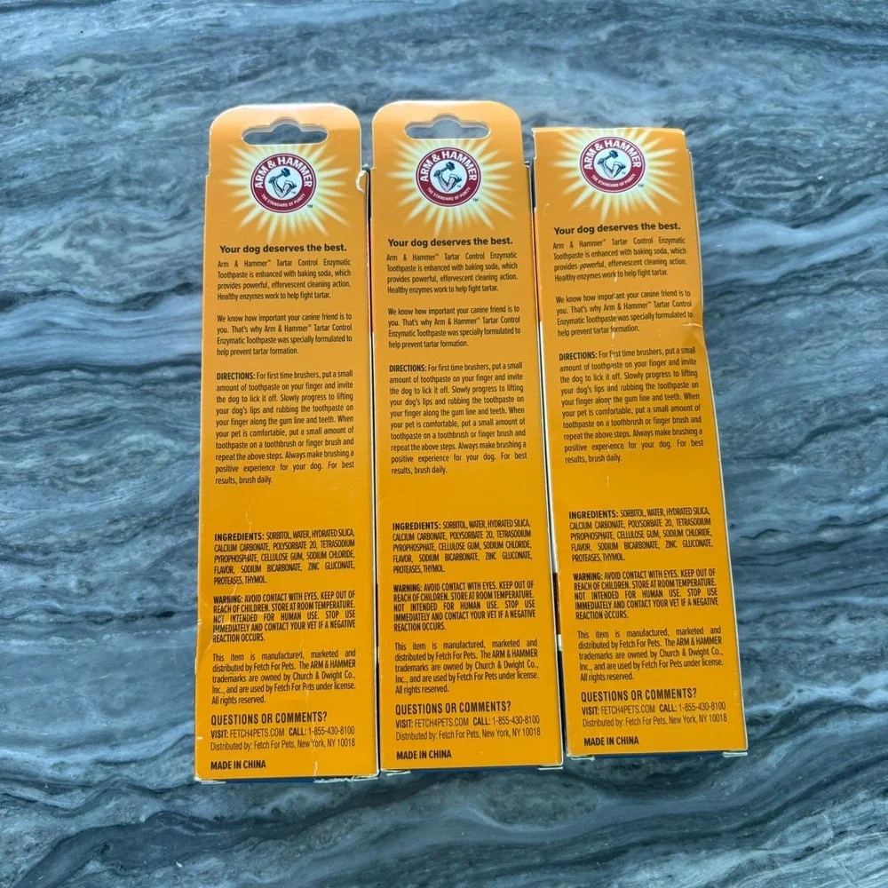 NEW Arm‎ & Hammer Tartar Control Enzymatic Toothpaste For Dogs 2.5 Oz Pack Of 3